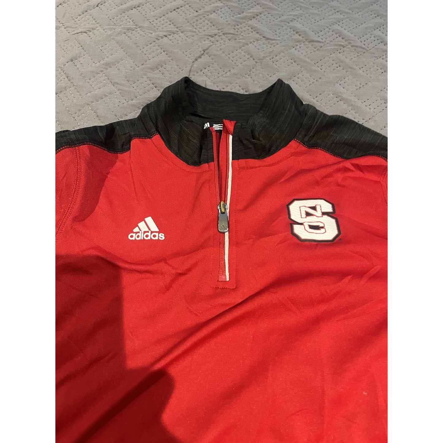 Adidas women's L NC State Wolfpack 1/4 zip long sleeve track jacket