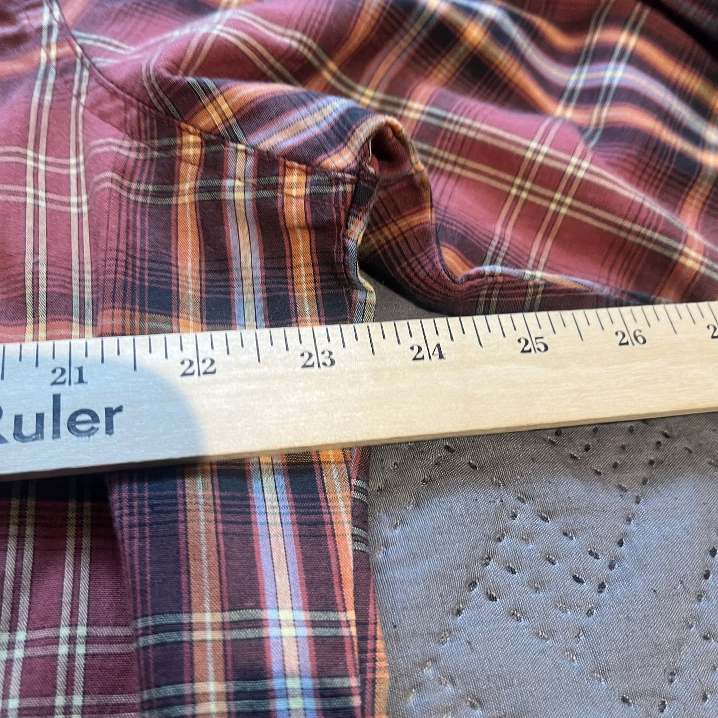 Wranger Wrancher Men's XL red plaid pearl snap button up shirt