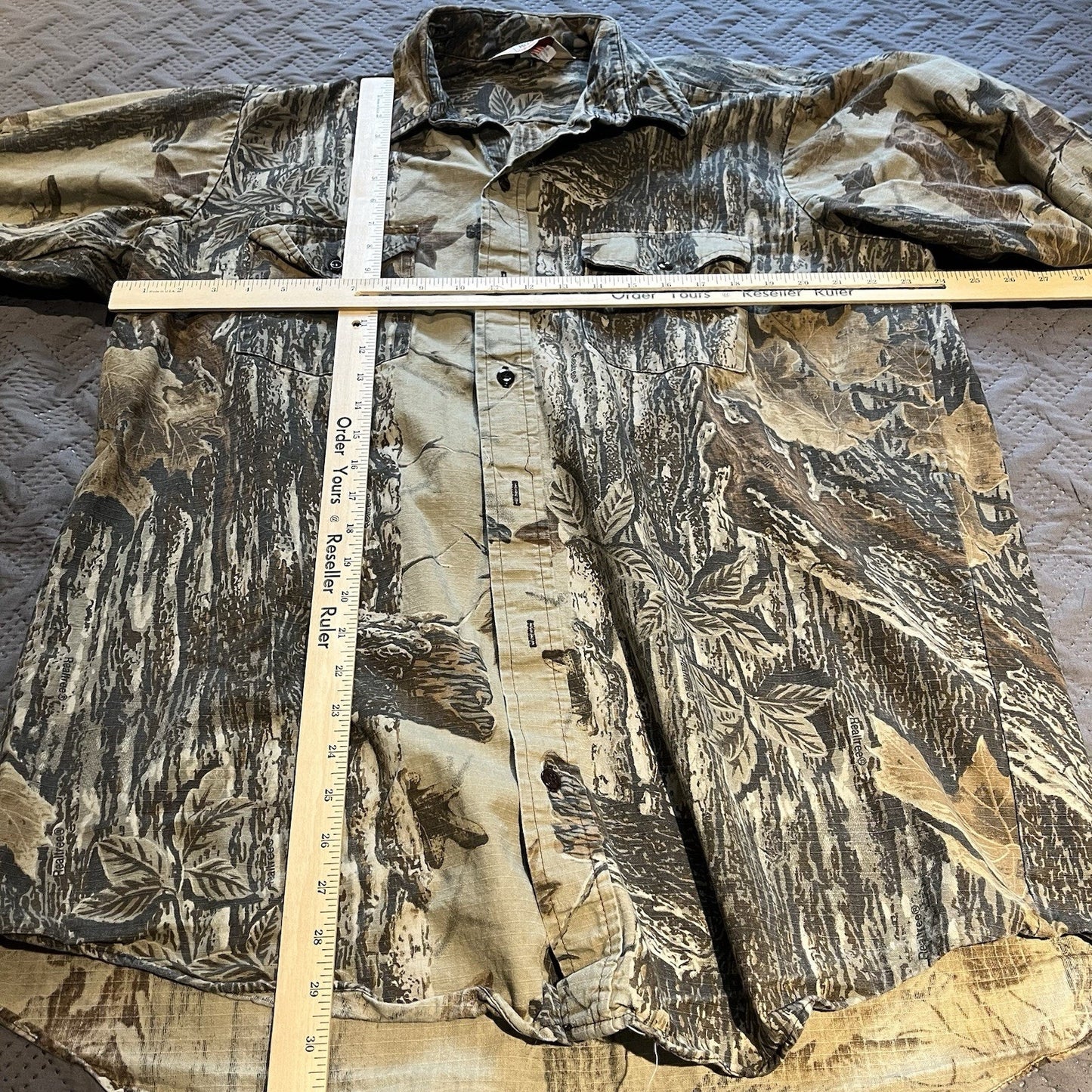 Vtg RedHead Men's XL realtree Camo pattern hunting hiking button up shirt USA