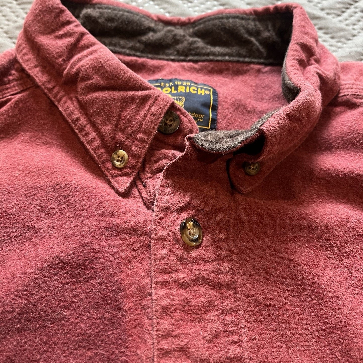 Vtg Woolrich Men's XL Chamois red rock heather button down shirt