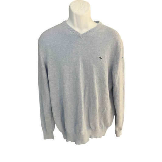 Vineyard Vines Men's L Cashmere Cotton Sweater V-Neck baby blue Long Sleeve