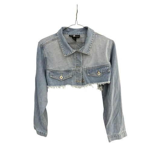 Ashley Stewart Women's 18/20 button cropped denim long sleeve jacket NWT