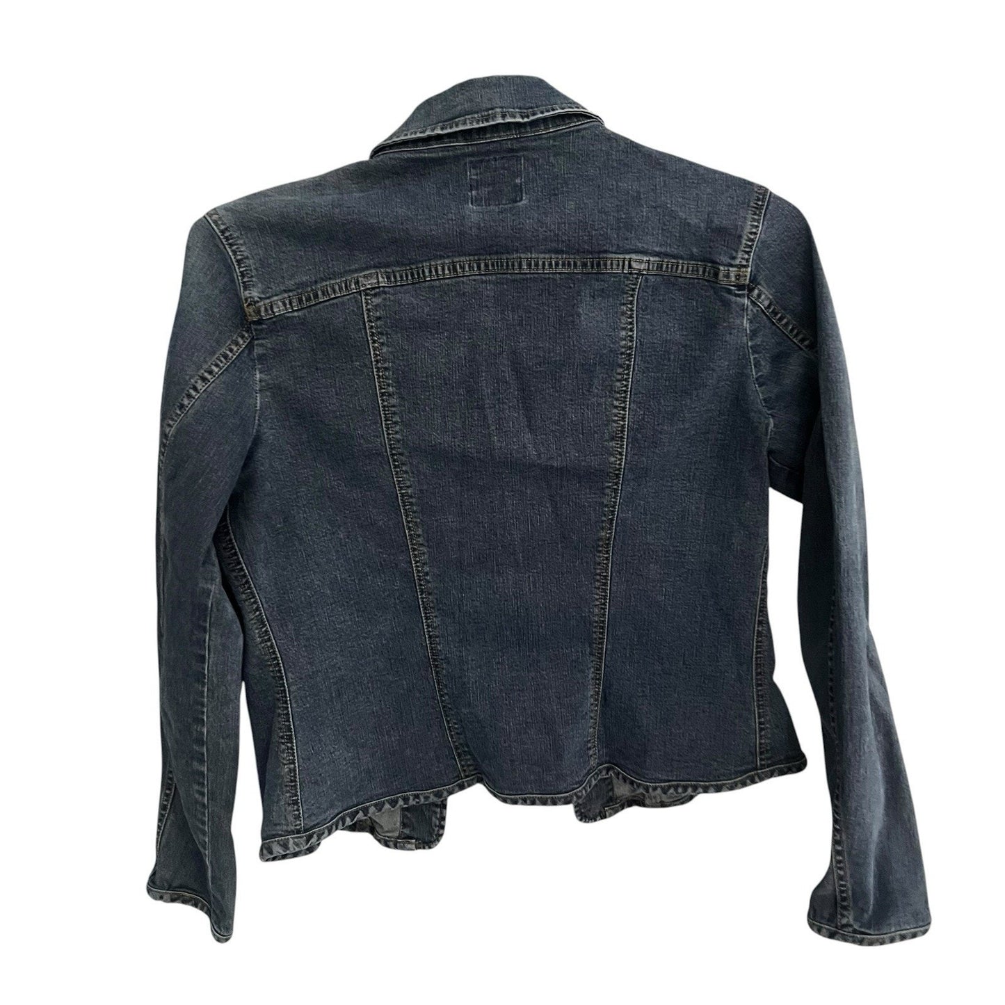 Faconnable Women's M Jacket Denim Blue Button Front