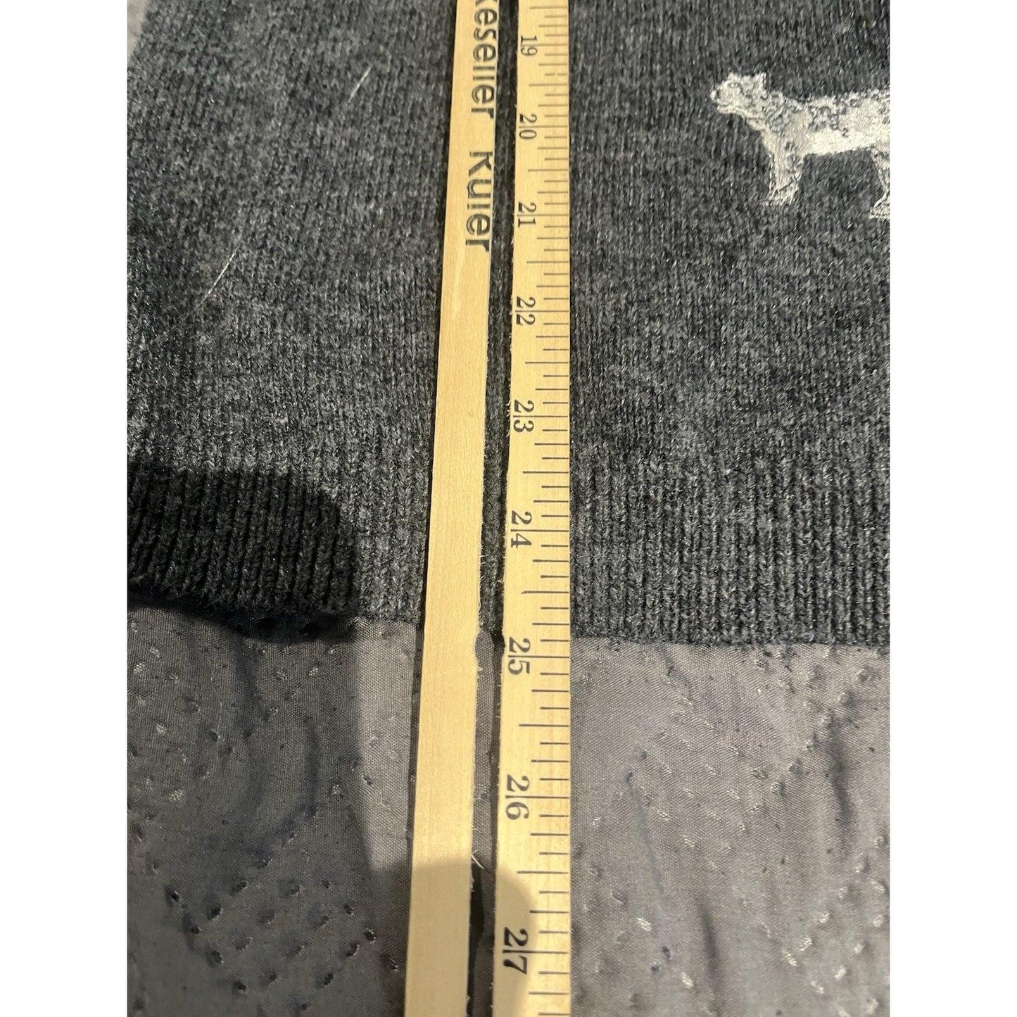 Chicos Women's 1 M Charcoal Gray Cheetah Embellished Mock Neck Sweater
