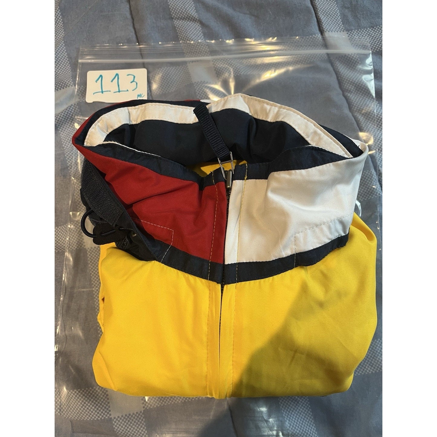 Vtg Tommy Hilfiger Men's L full zip hooded winbreaker rain jacket