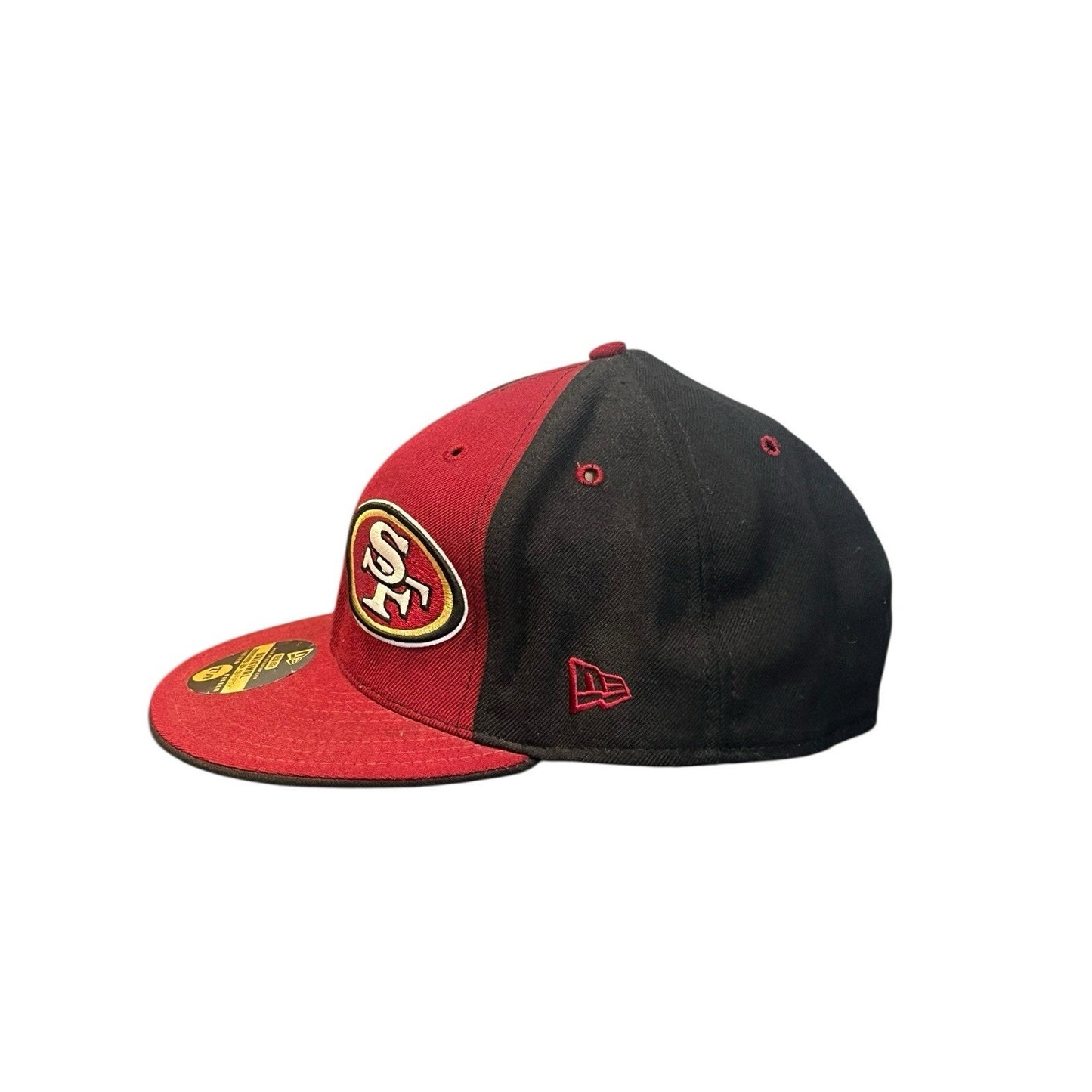 New Era original 59Fifty two-tone burgondy and black sz 7 7/8 fitted cap USA