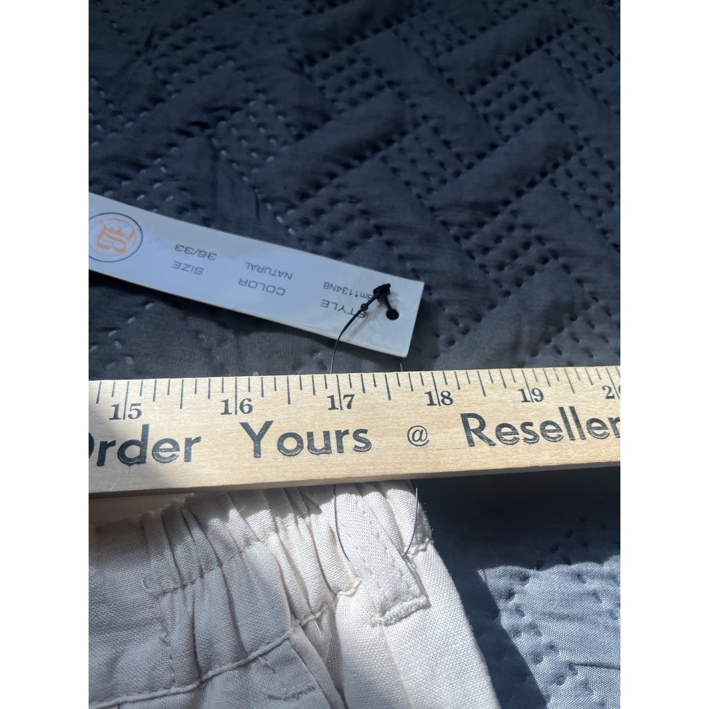 Bagazio Men's 36 x 33 ramie blend cuffed zara cream cuffed chino pants NWT