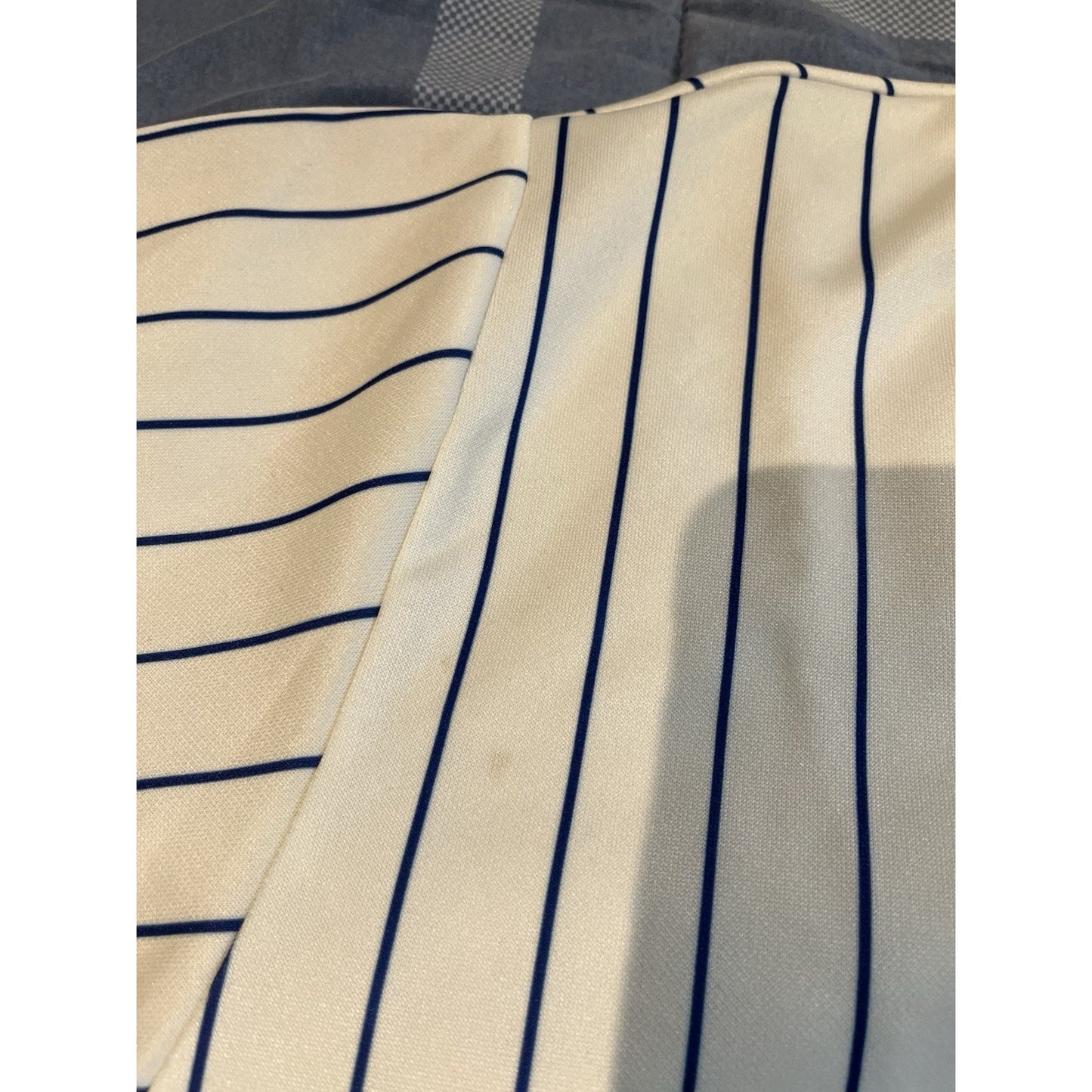 Majestic Men's XL MLB New York Mets white/blue pinstripe baseball jersey