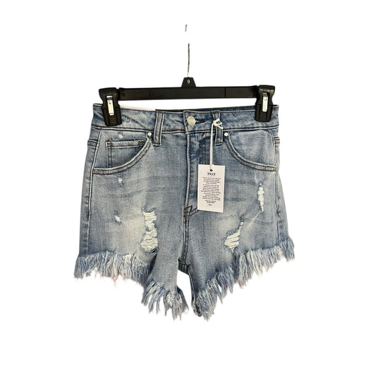 Tricot women's S light-wash denim high-rise distressed shorts NWT