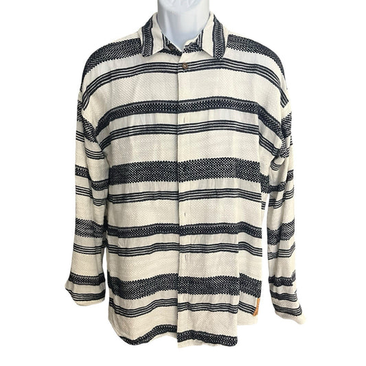 Scotch & Soda men's M Basketweave voile button up shirt