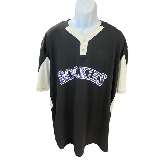 Majestic coolbase Men's 2XL Colorado Rockies henley jersey