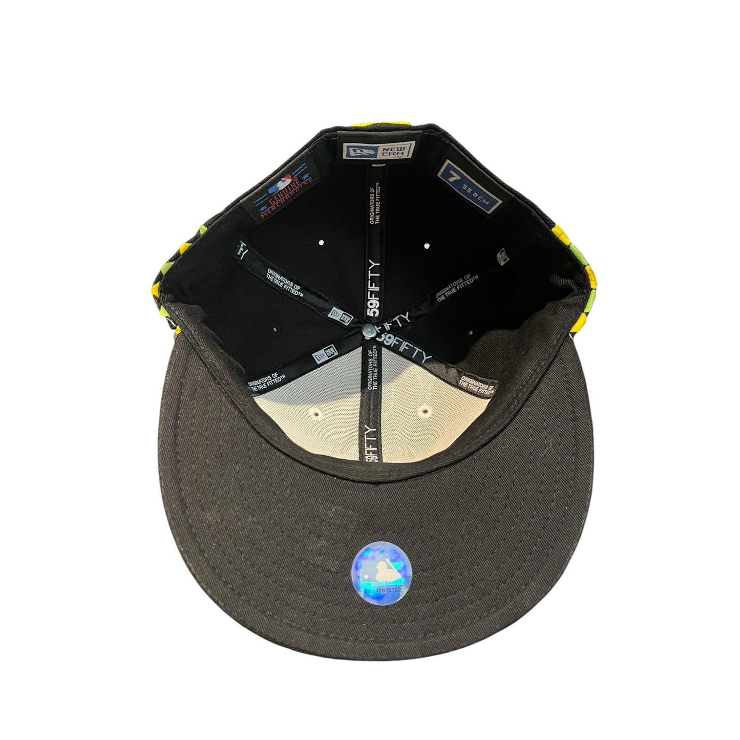 NY Yankees Clover New Era 59Fifty Blk,Grn,Wht & Yel SZ 7 True Fit Cap NEW