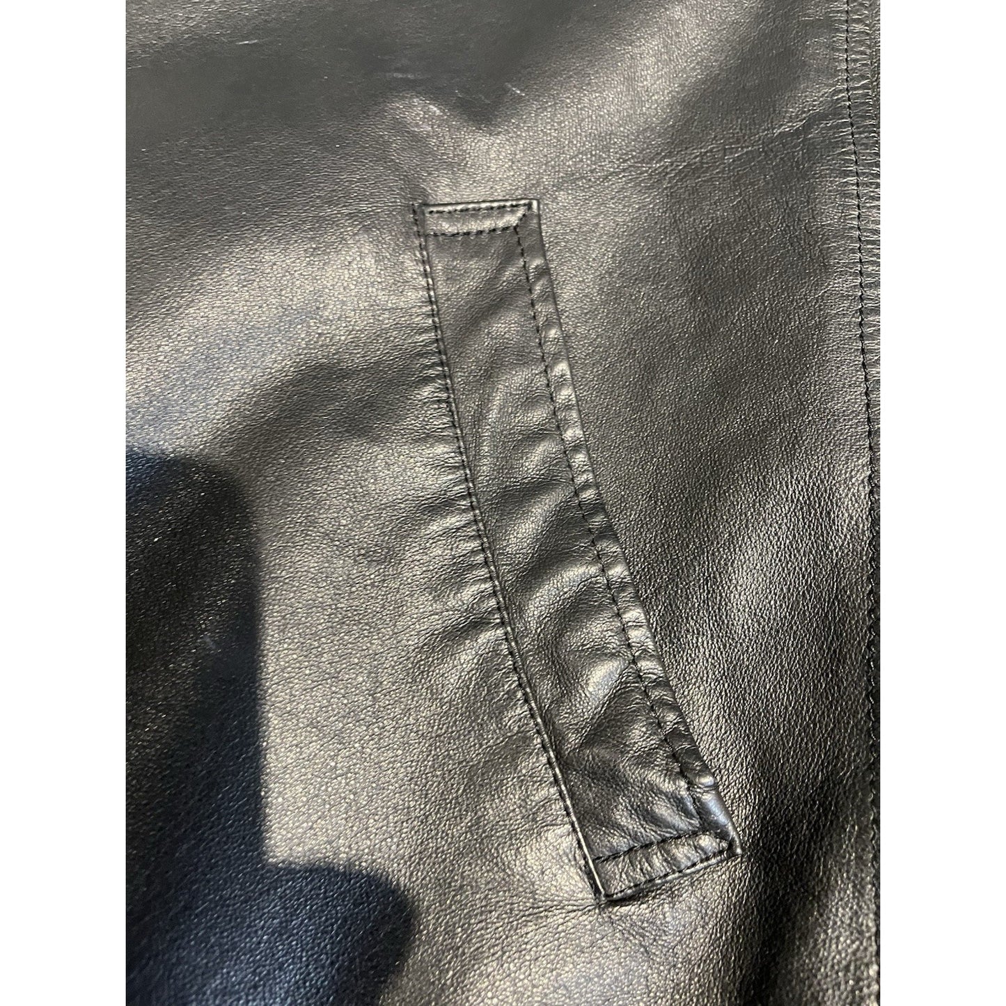 Winco USA Men's 3XL full zip black leather jacket