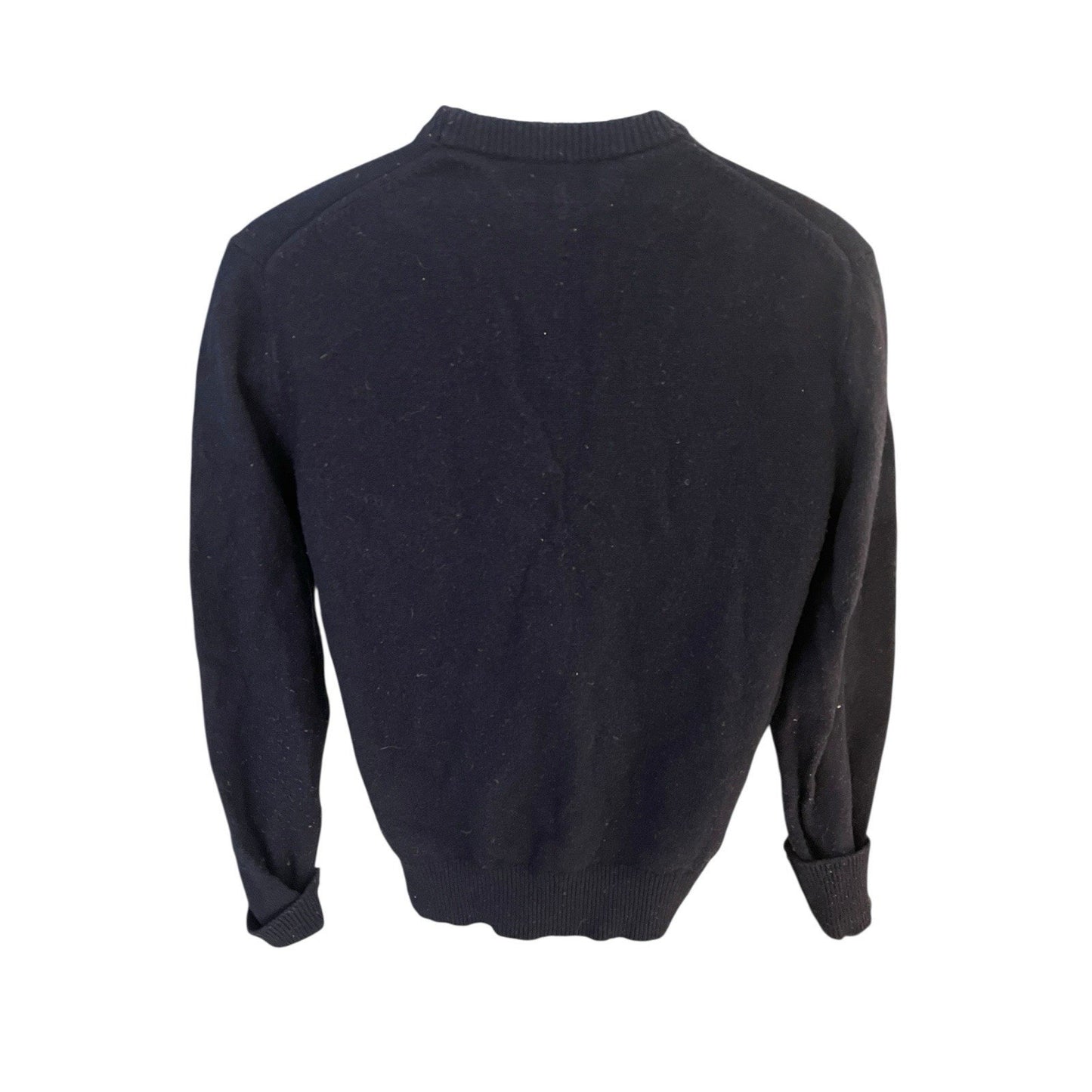 Gap Men's M dark blue red abstract art lambswool knit sweater