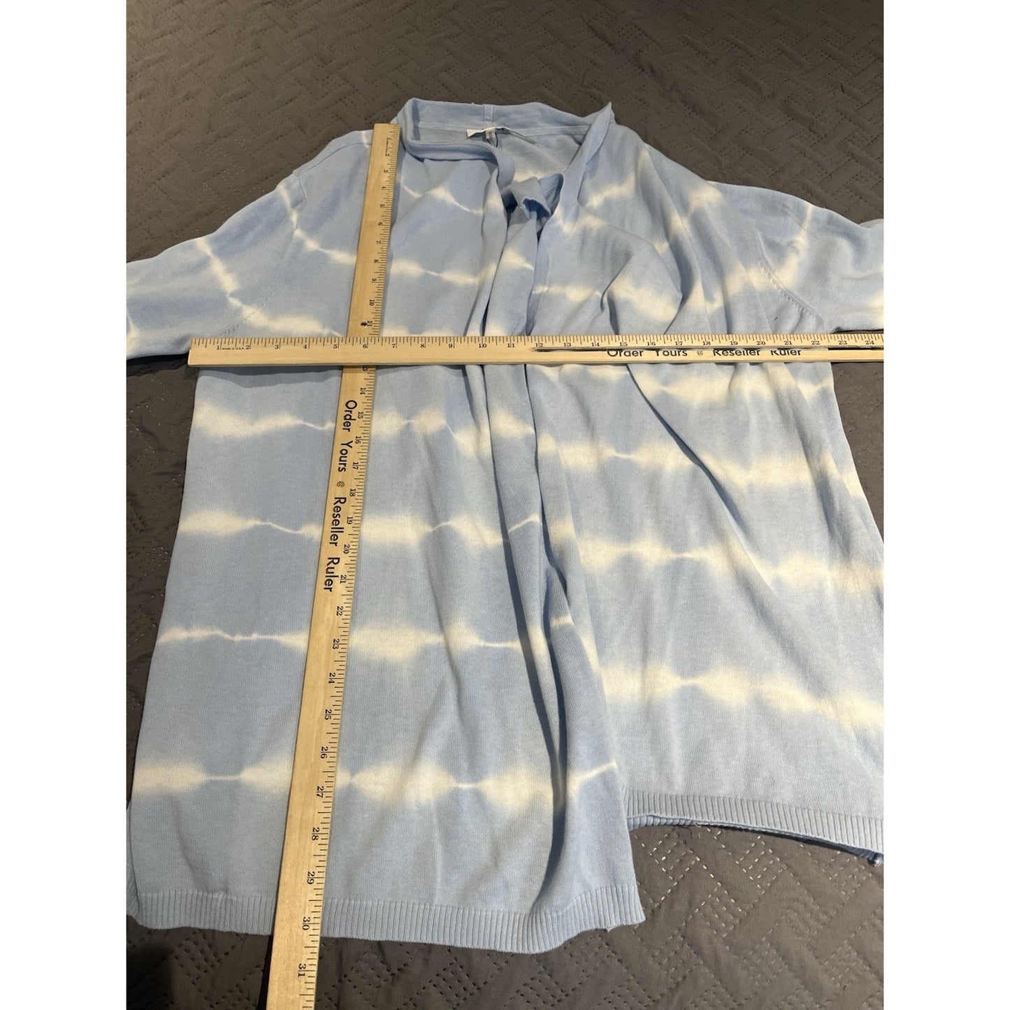 Calvin Klein Women’s XL Cardigan Blue Tie Dye Light Open Front Sweater NWT