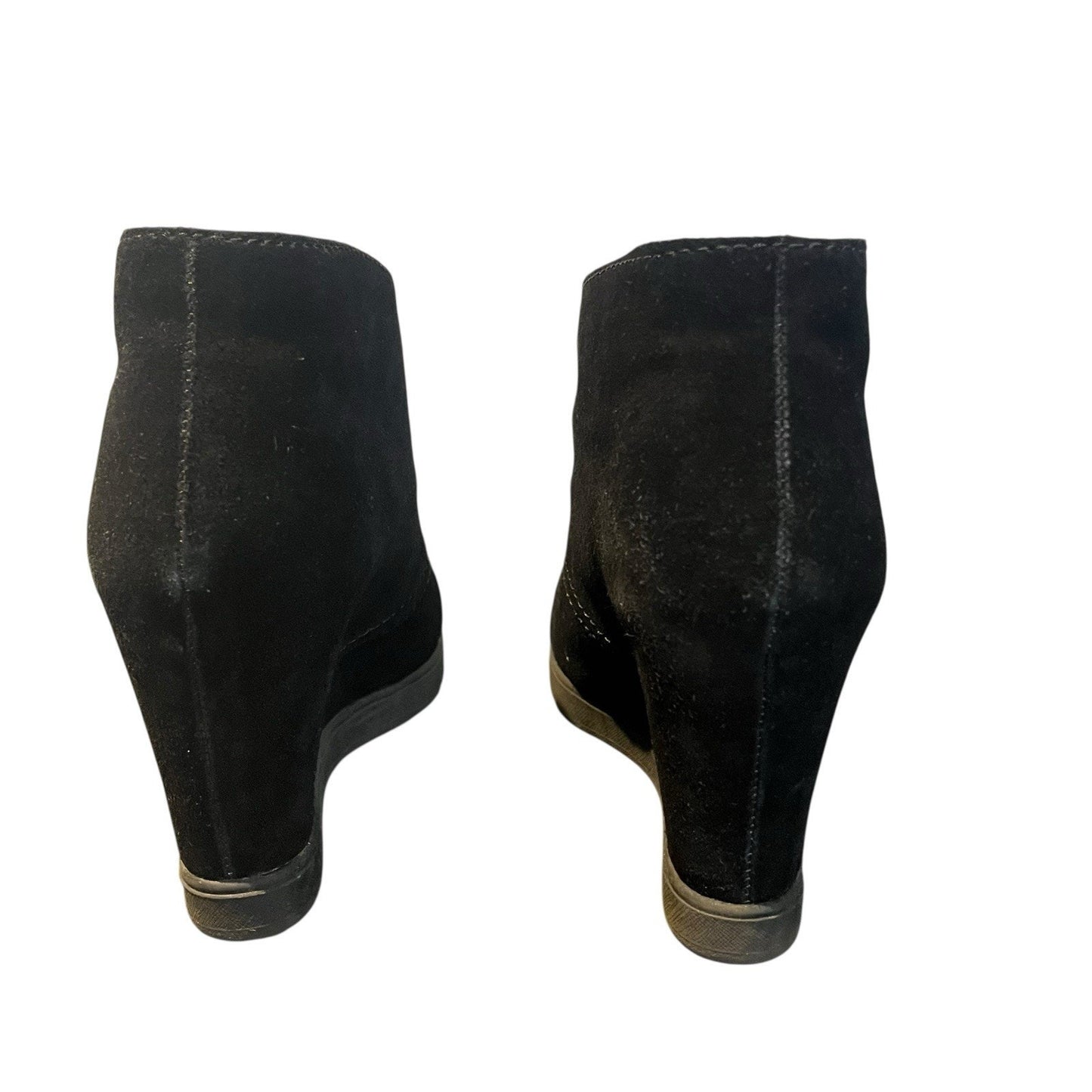 Dolce Vita Women's 7.5 black suede wedge chukka style lace up booties