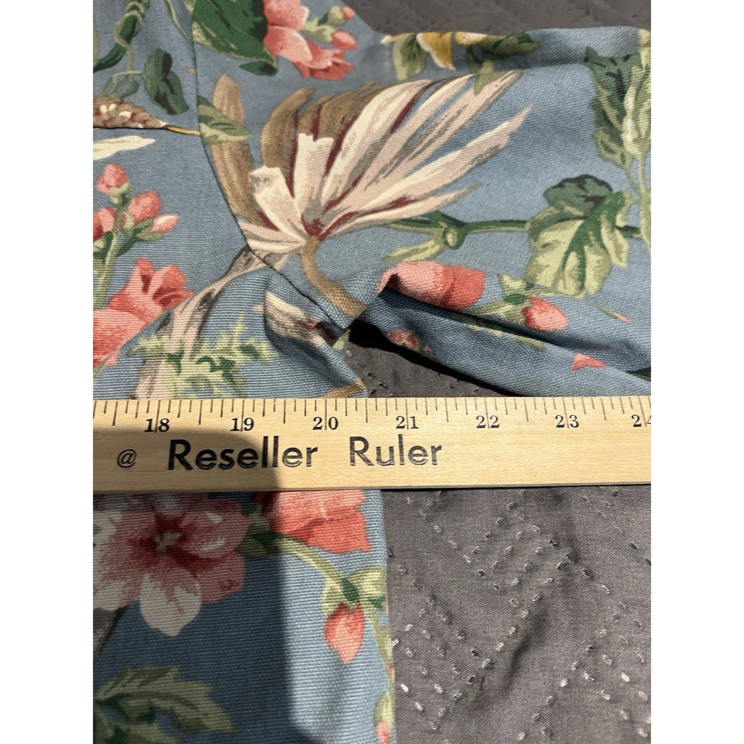 Coldwater Creel Women's L floral print collard denim button-up jacket USA made