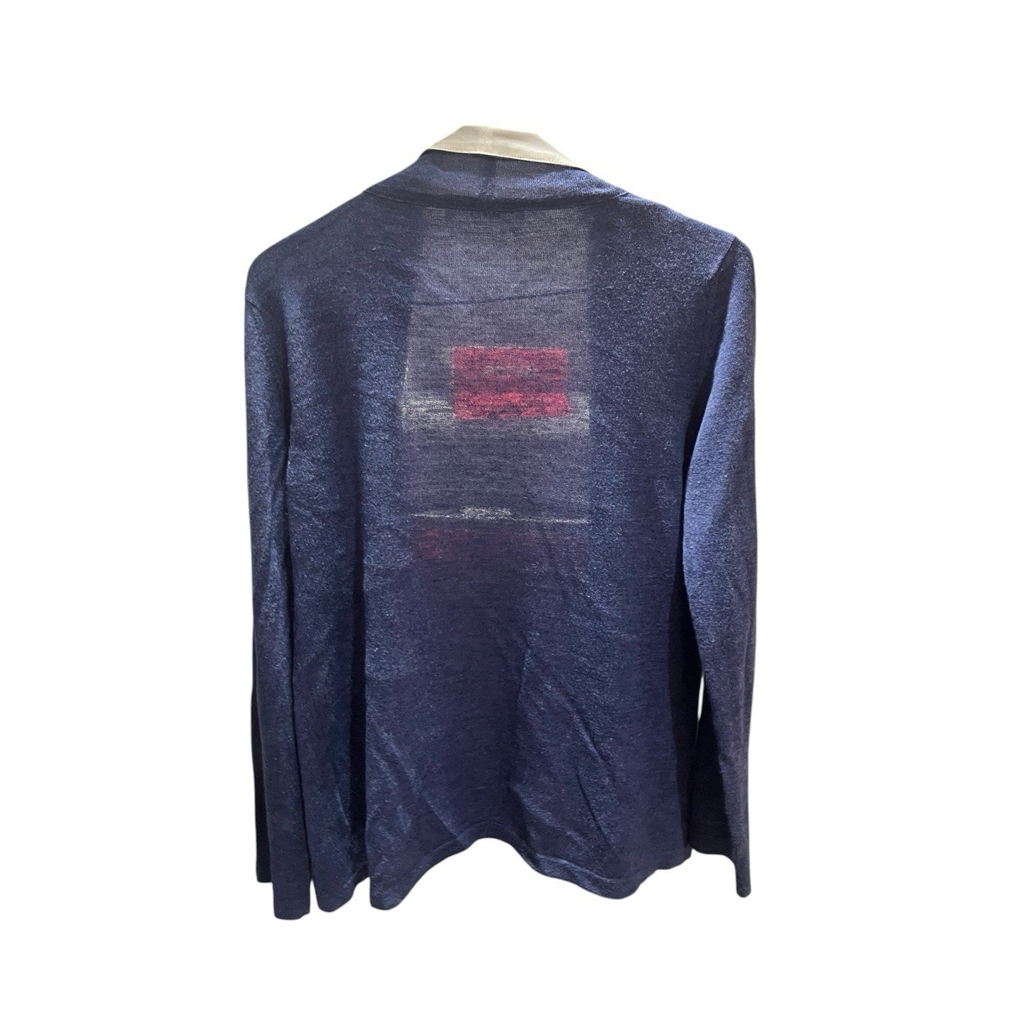 Amina Rubinacci Women's 38 navy cashmere blend long sleeve open front cardigan