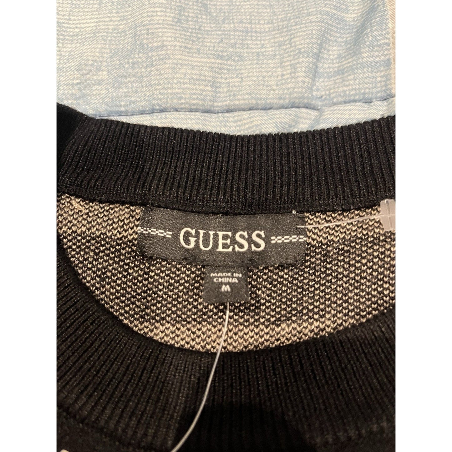 Guess Women's M black/light rum jacquard G logo long sleeve sweater NWT