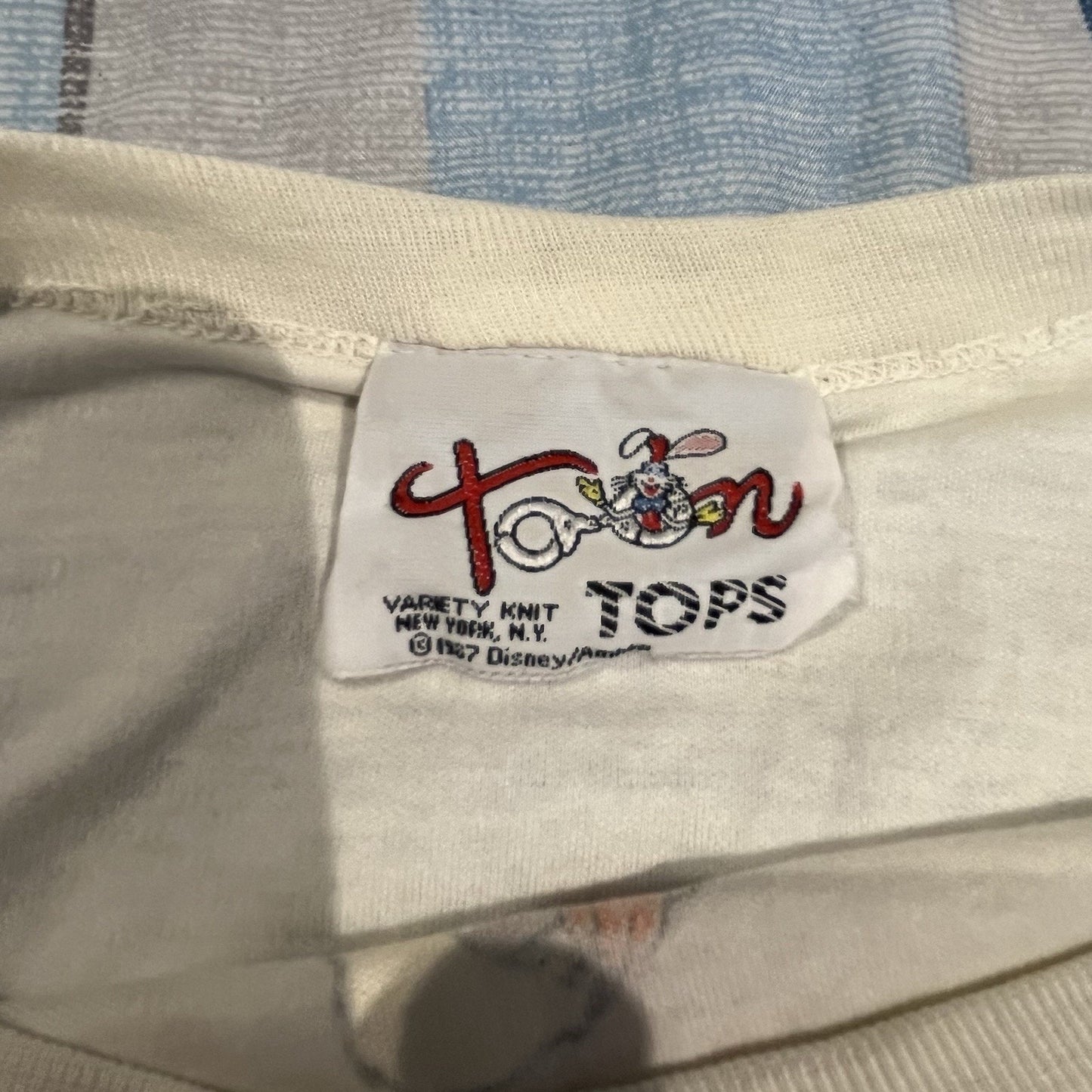 VTG Disney women's L / 42 1987 Rodger Rabbit long sleeve shirt made in USA