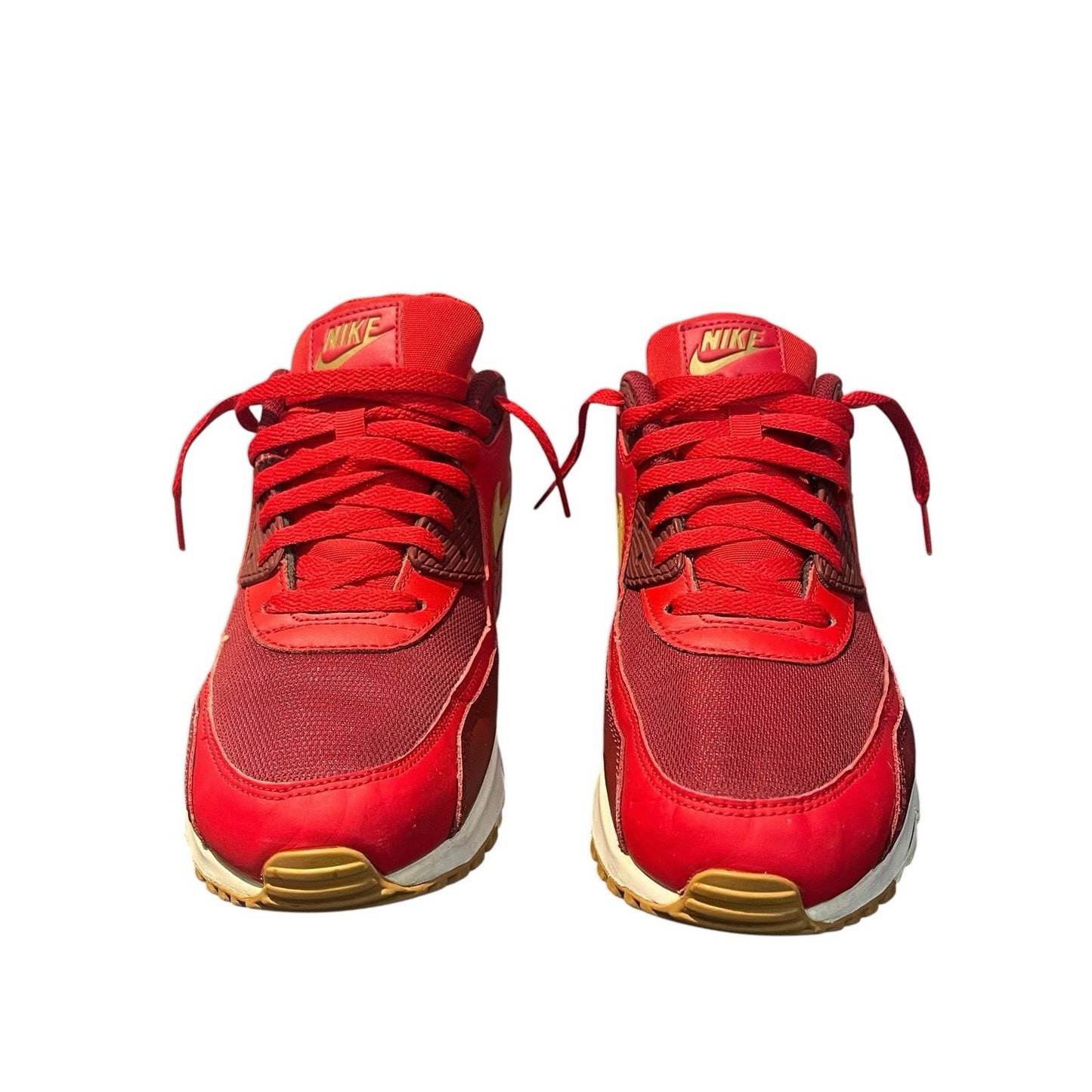 Nike Air Max 90 Essential Game Red-Elemental Gold Sz 10.5 Rare! [537384-607]
