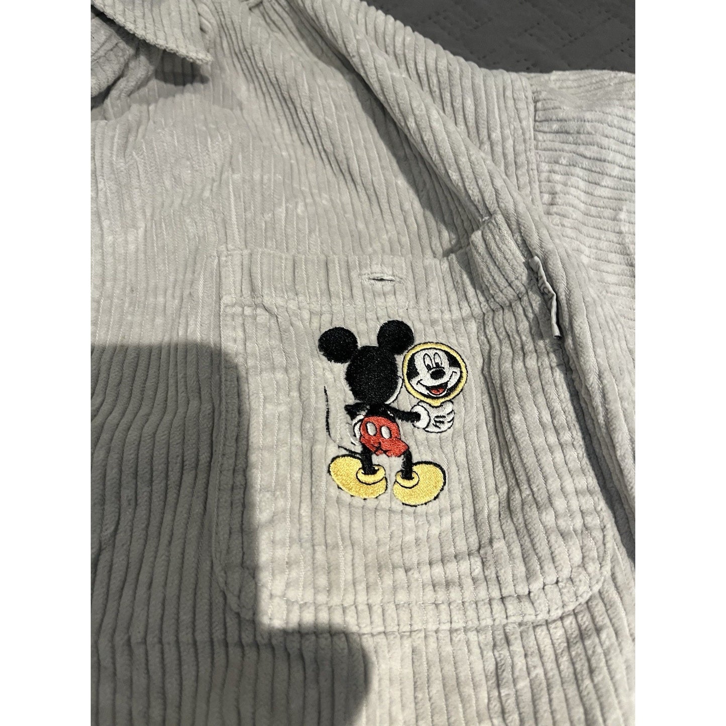 VTG Mickey Unlimited Men's M Corduroy Button Down Long Sleeve Shirt Cotton