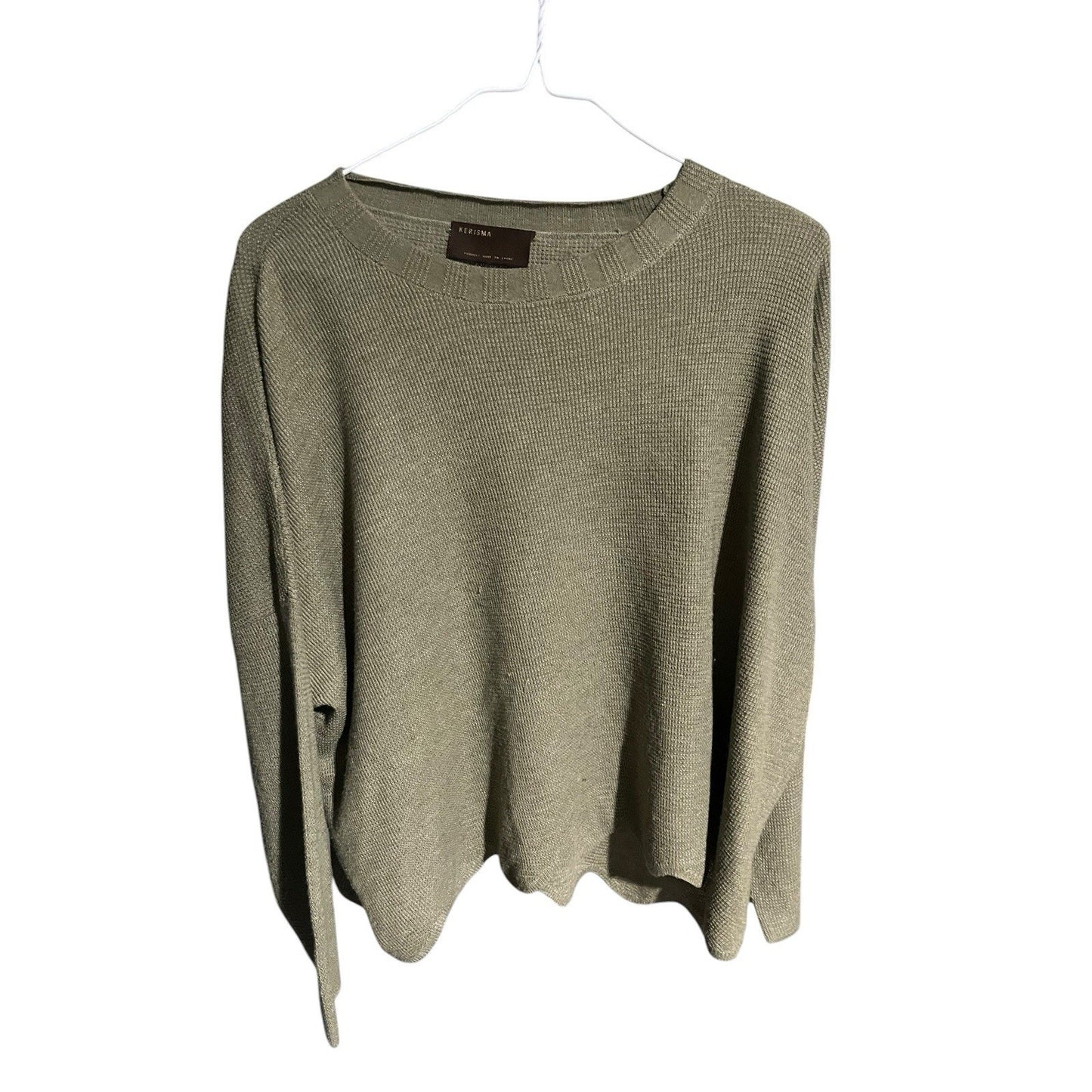 Kerisma Womens S/M brown Ribbed Knit Oversized Batwing dolman sweater