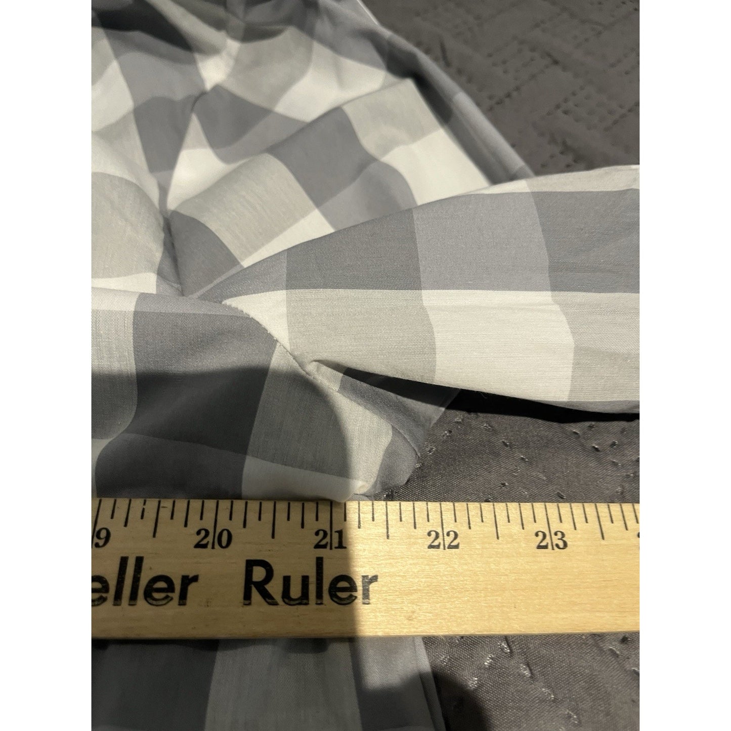 Andrew Marc Women's L Grey red floral embroidery gingham plaid top NWT