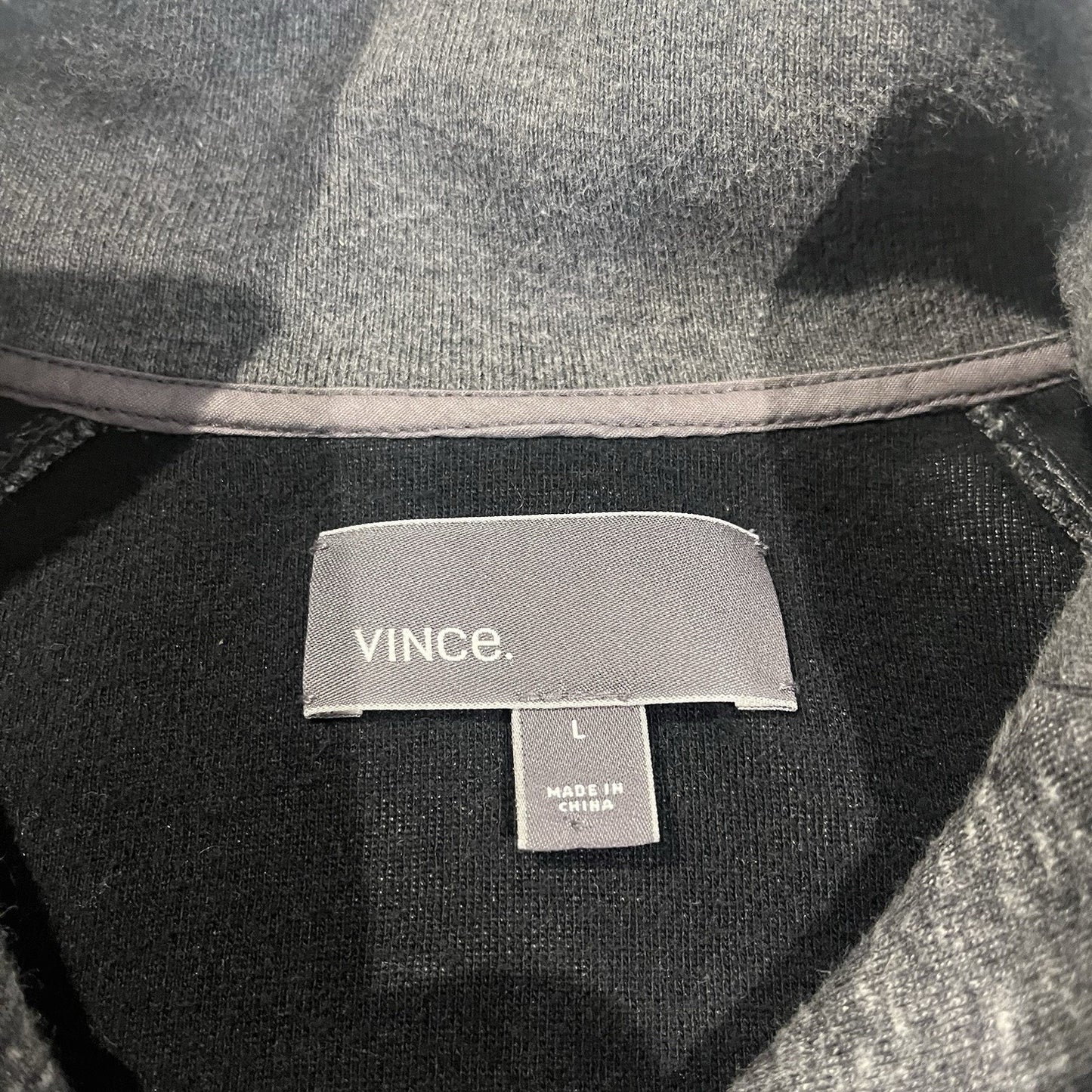 Vince Men's L full zip grey long sleeve sweatshirt