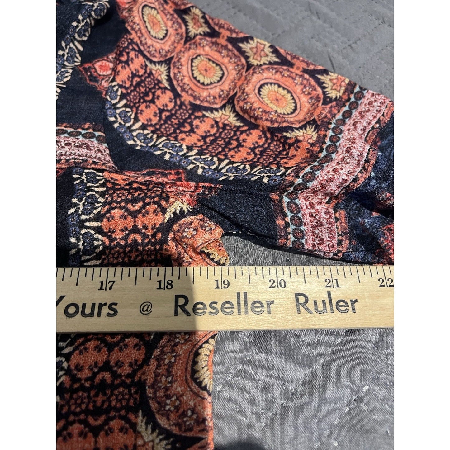 Lucky Brand Women's S Top Blouse Boho Peasant Long Sleeve Paisley Gauzy tunic