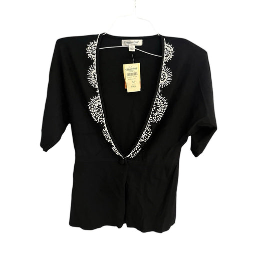 Coldwater Creek Women's XS white bead sequin embroidery cardigan sweater