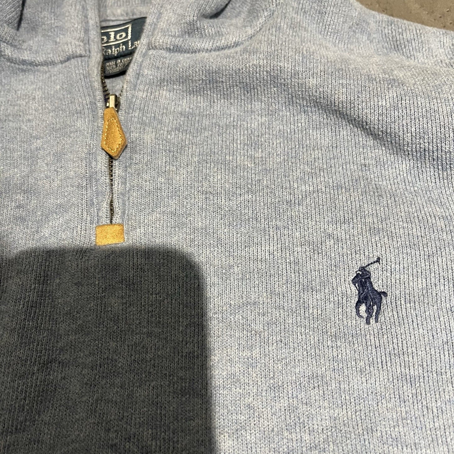 Vtg Polo Ralph Lauren Men's L blue high neck 1/4 zip sweater