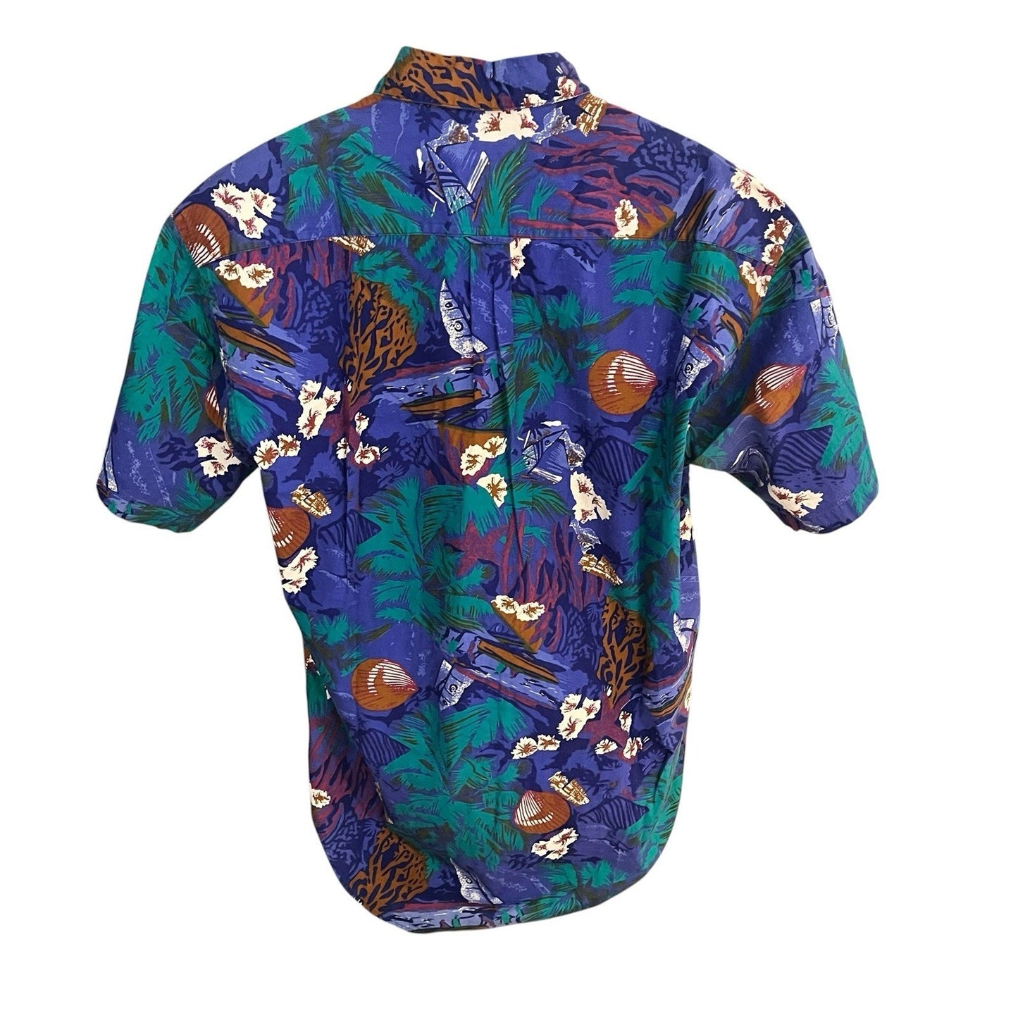 Vtg Chaps Ralph Lauren Men's L hawaiian button-down all over print shirt