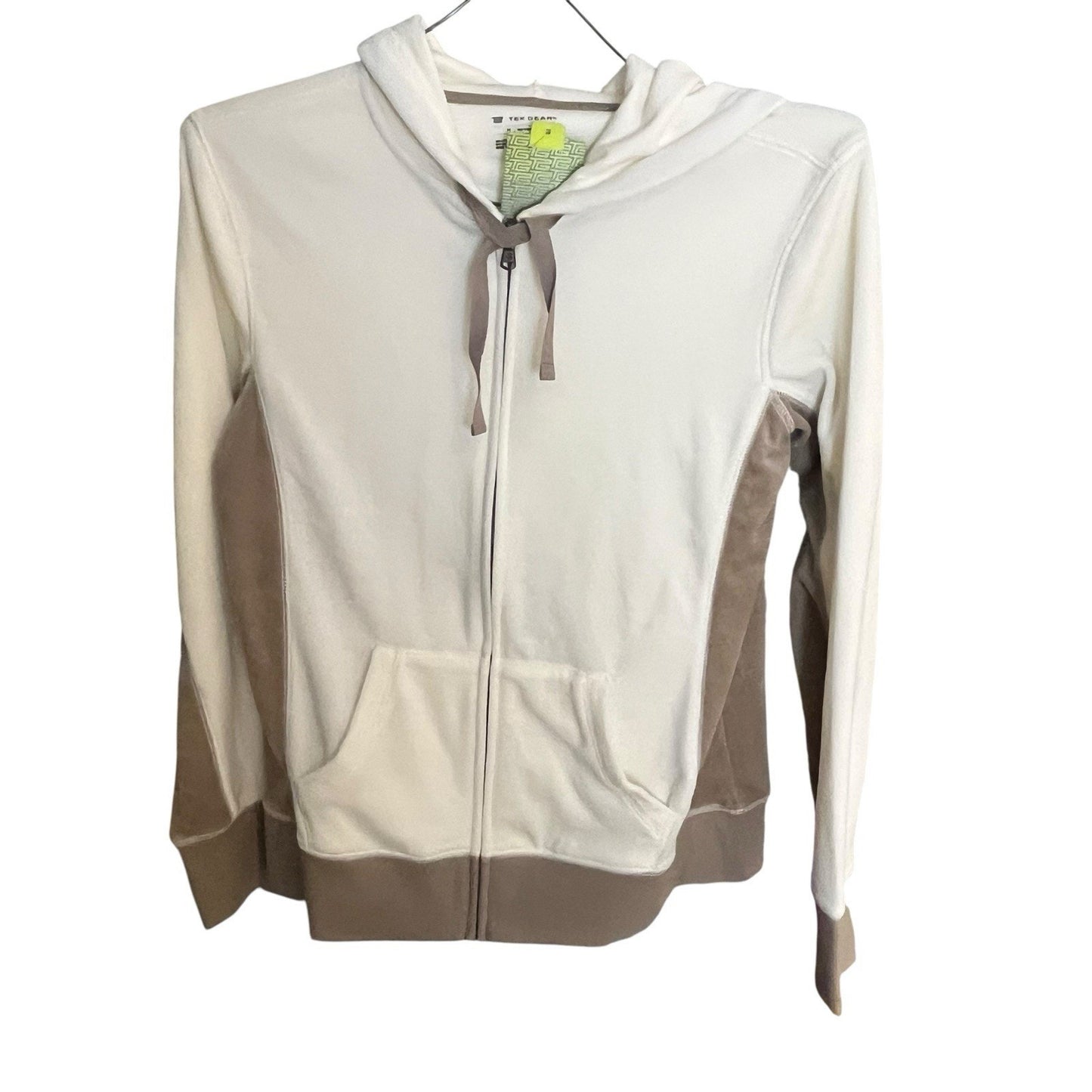 Tek Gear women's M full ip ultra soft ivory fleece hoodie NWT