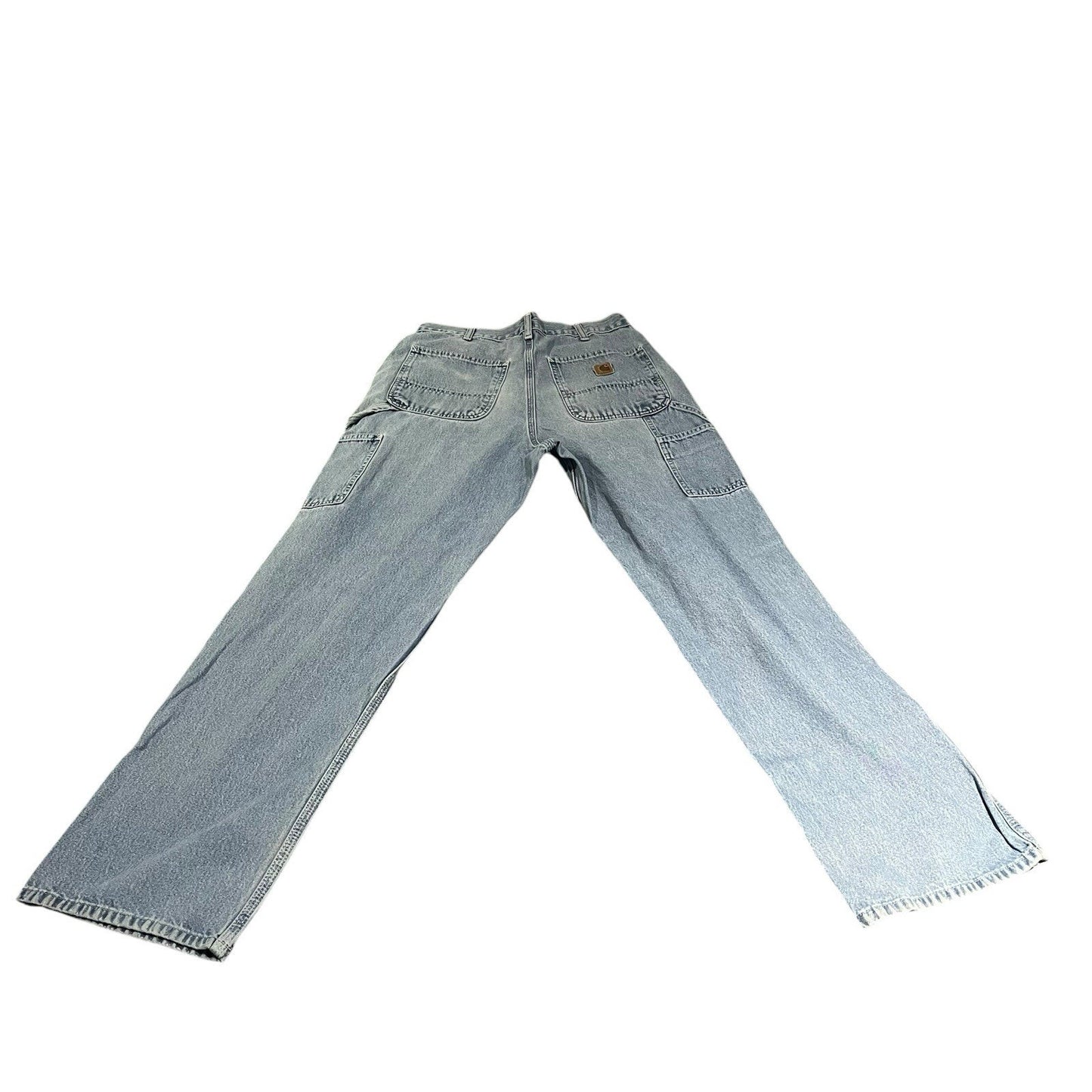 Vtg Carhartt Men's W 32 x L 34 light wash cartpenter workwear jeans