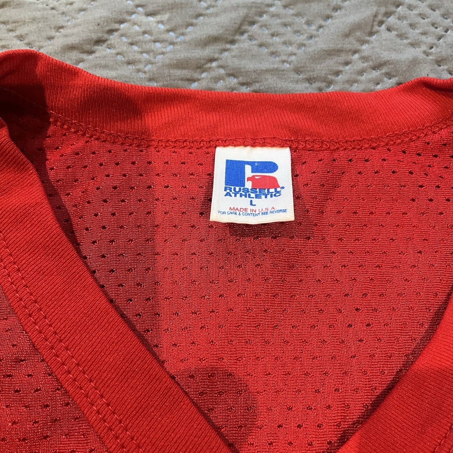 Vtg Russel Athletic Men's L #4 embroidered football jersey USA made