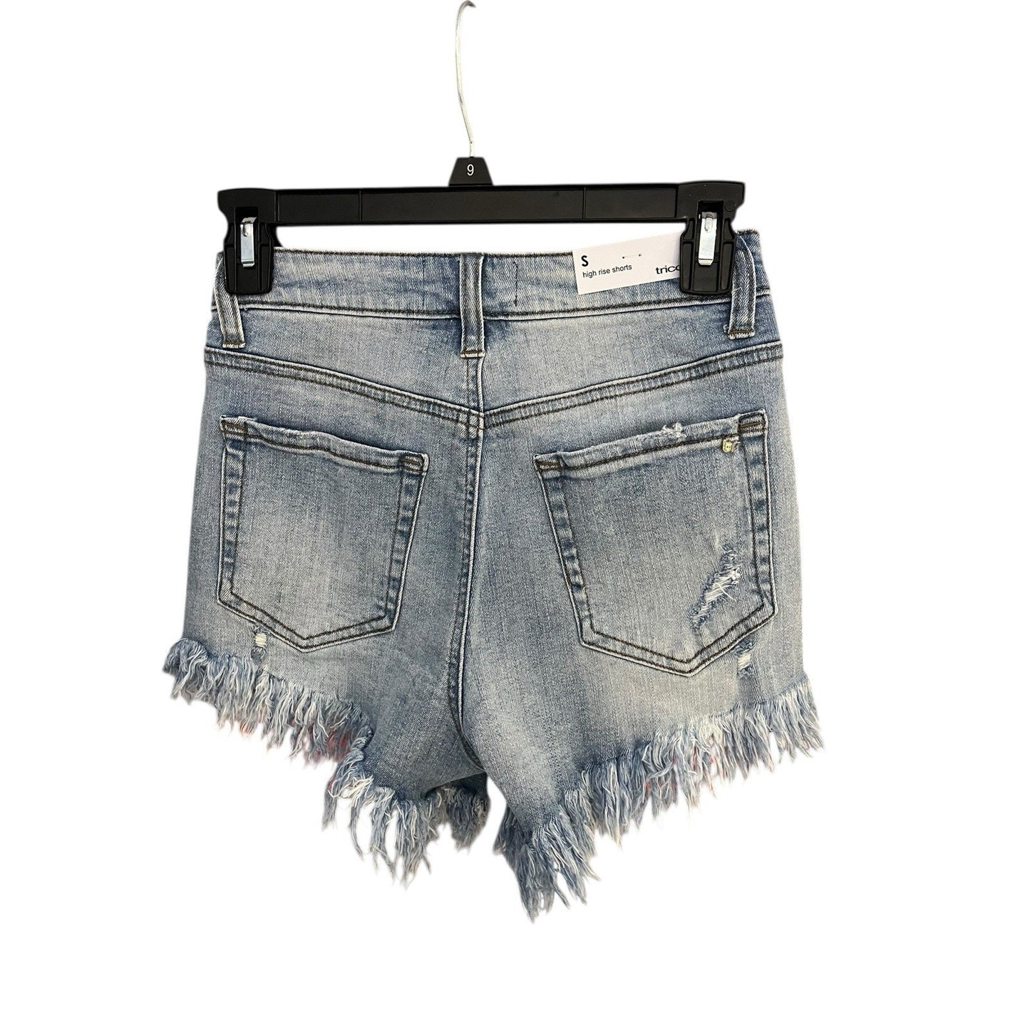 Tricot women's S light-wash denim high-rise distressed shorts NWT