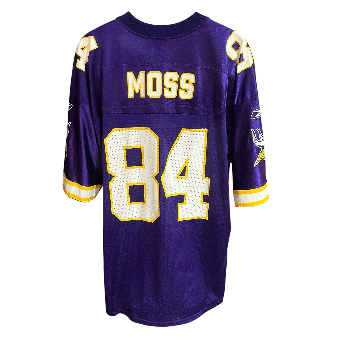 Vtg y2k Reebok NFL Men's XL Minnesota Vikings #84 Randy Moss Purple Jersey