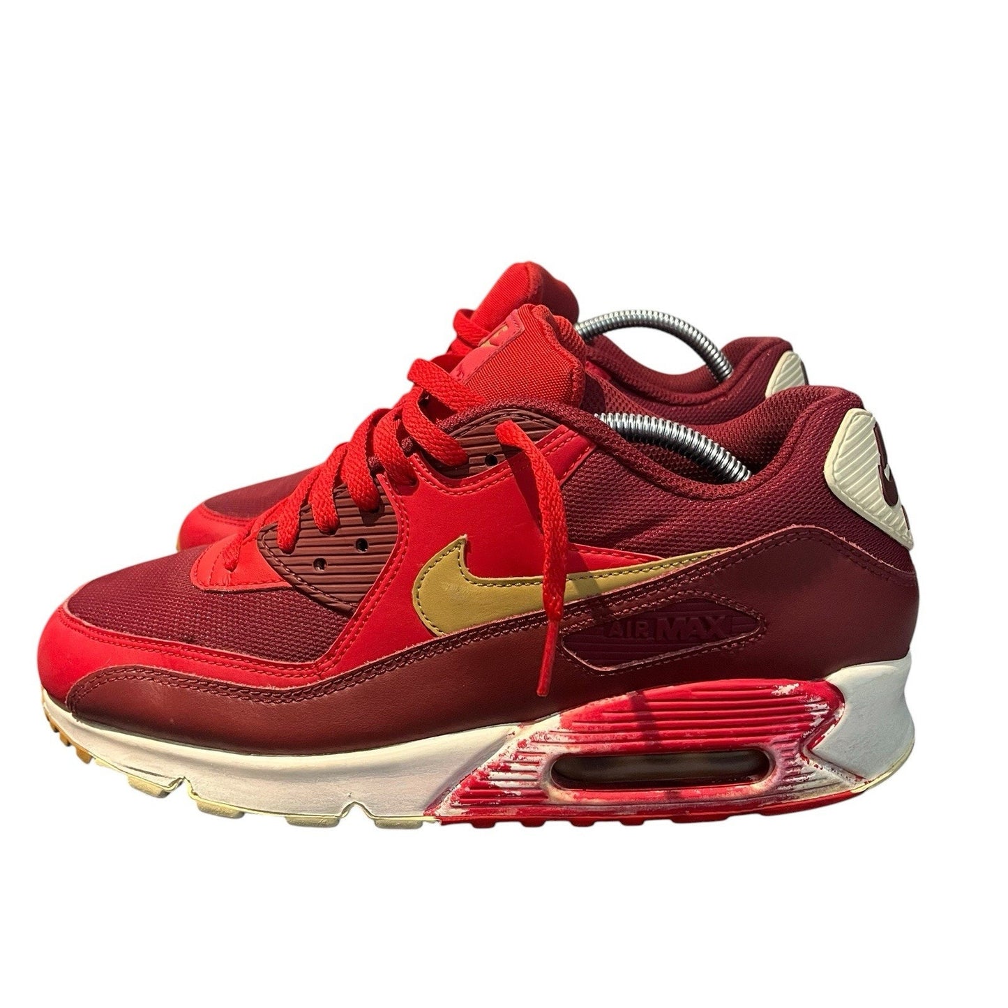 Nike Air Max 90 Essential Game Red-Elemental Gold Sz 10.5 Rare! [537384-607]