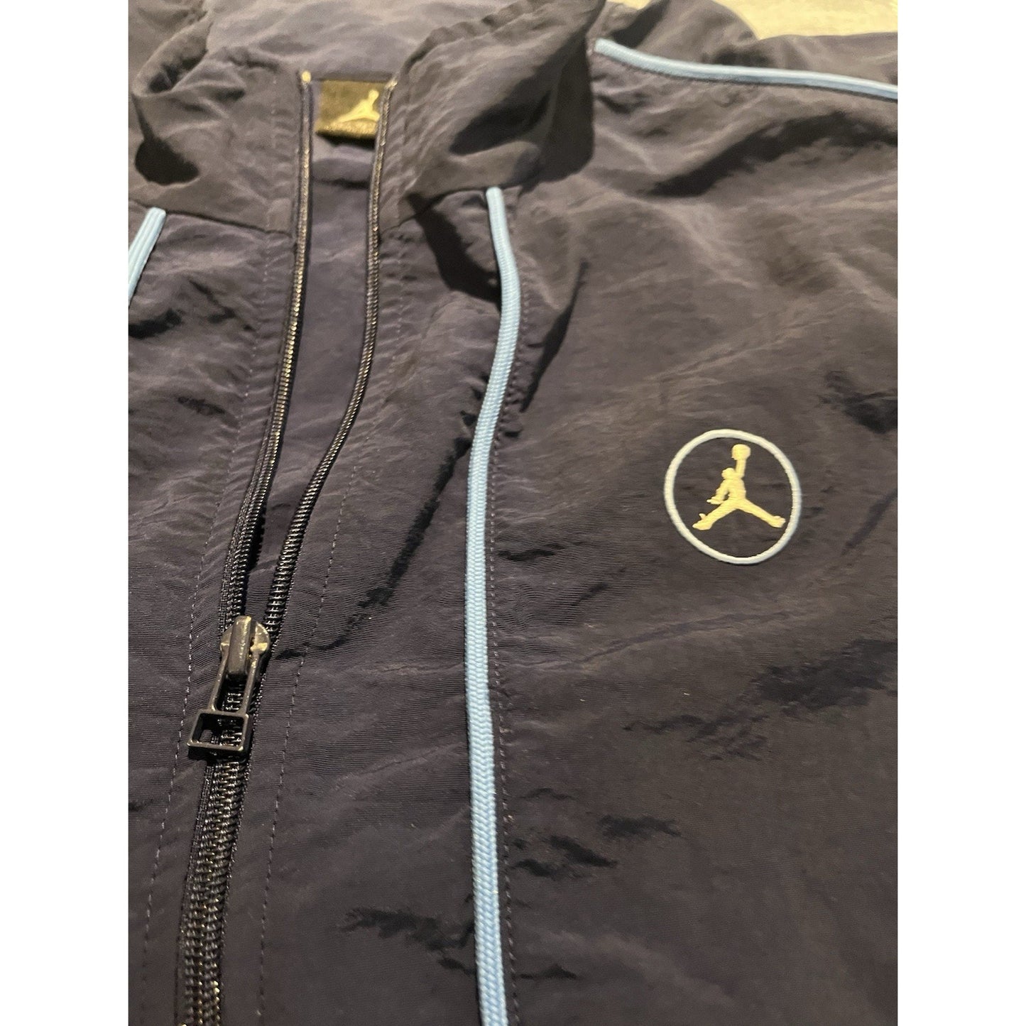 Vtg Nike Jordan Men's XL blue embroidered track jacket
