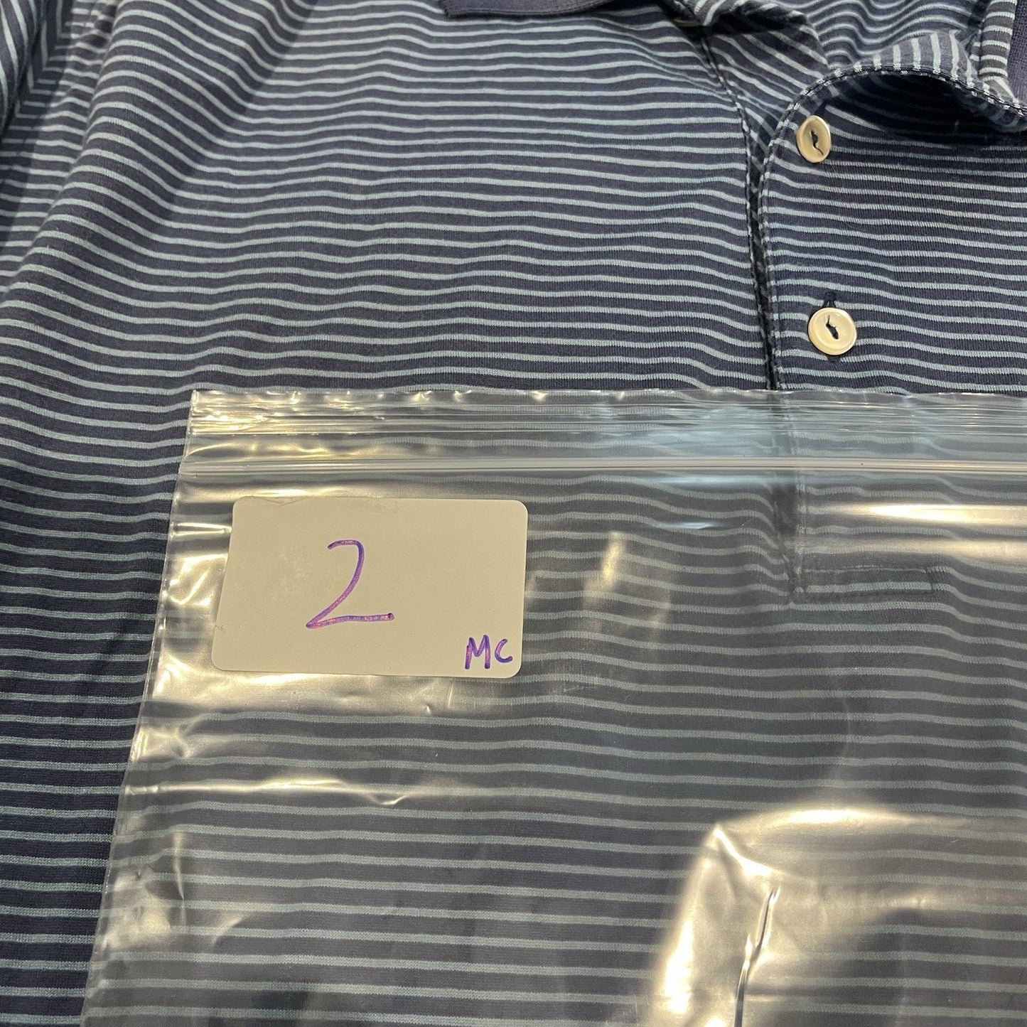 Peter Millar men's M striped polo shirt embroidered baltusrol golf club