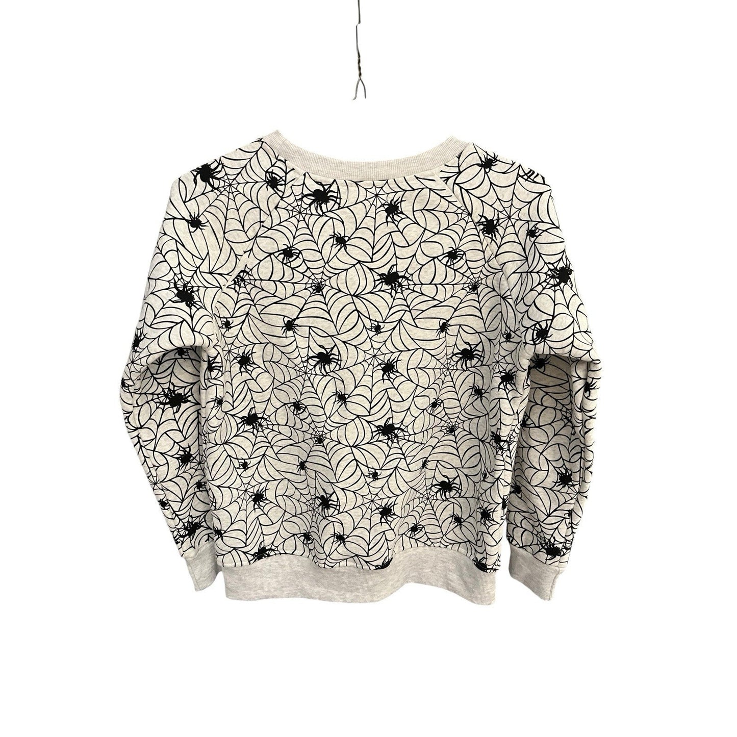 LA Soul Women’s S Spider Crew Neck Sweatshirt, Gray & Black