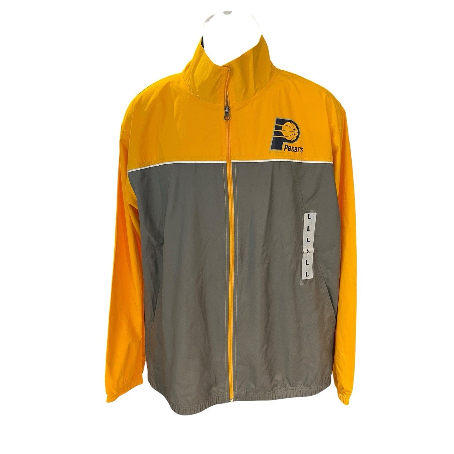 NBA Men's L Indiana Pacer’s lightweight windbreaker pocketed full zip jacket