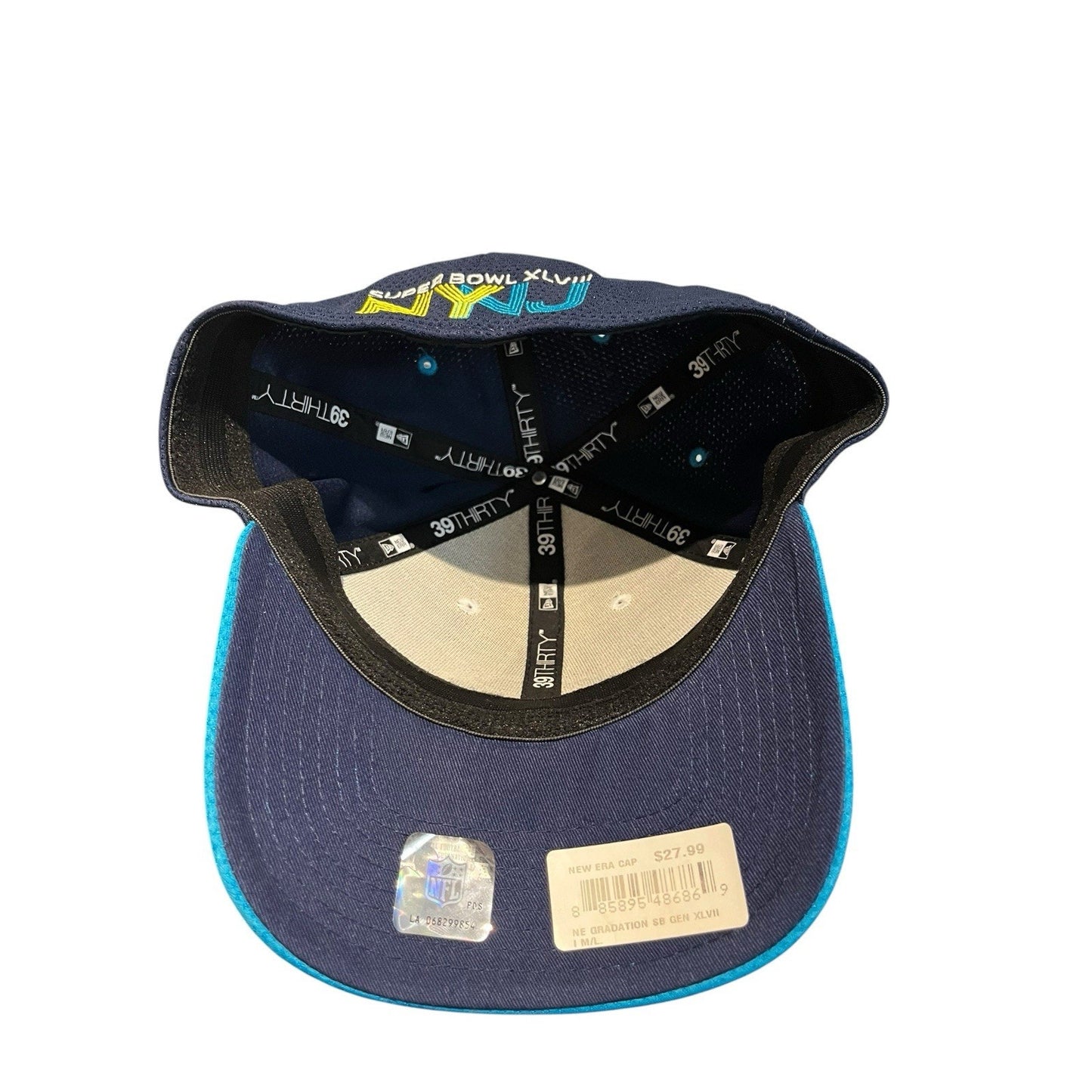 NWT NEW ERA 39 THIRTY Sz M/L XLVIII SUPER BOWL NYNJ stretch hat cap