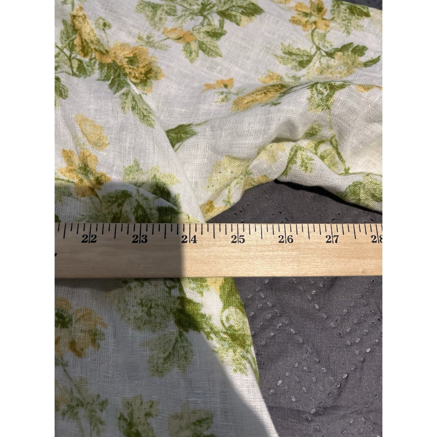 Laura Ashley Shirt 100% Linen Cream Green Yellow Floral Ties Side Hem Women’s 3X