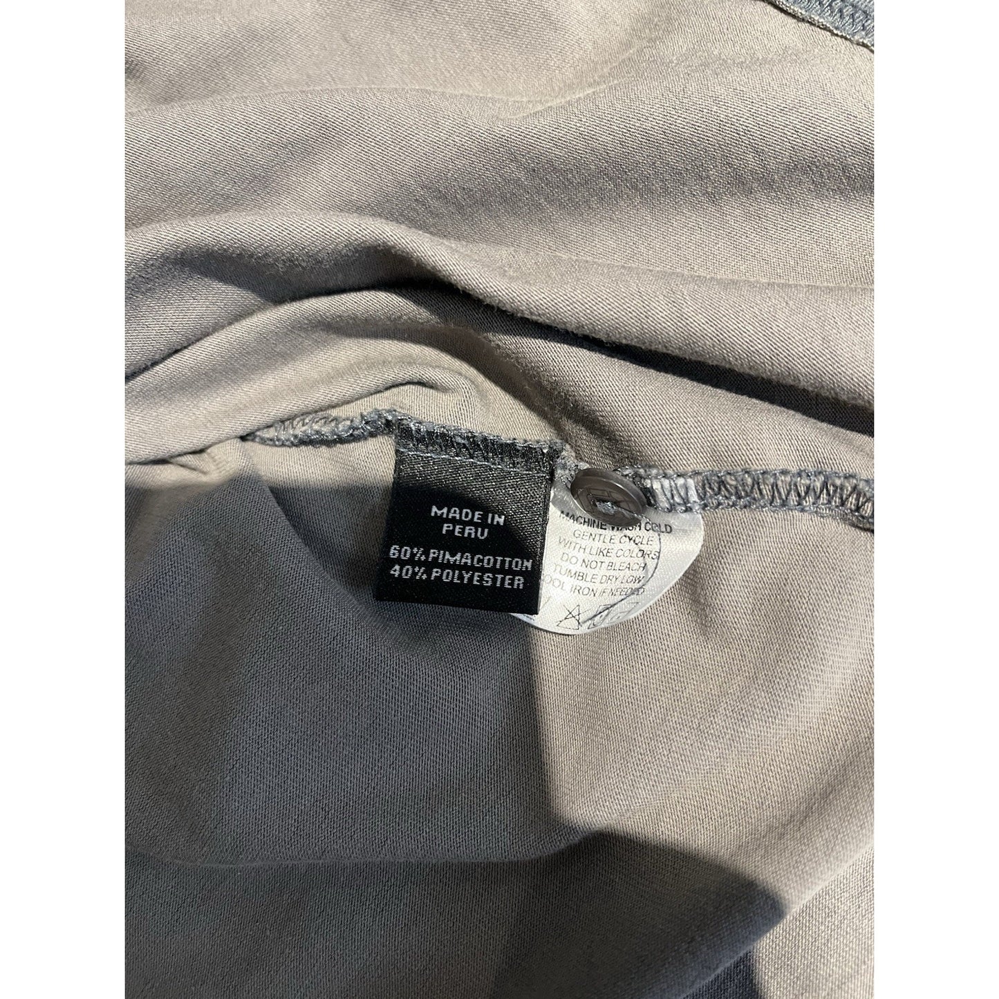 Travis Matthew Men's M embroidered collard pima cotton blend grey polo shirt