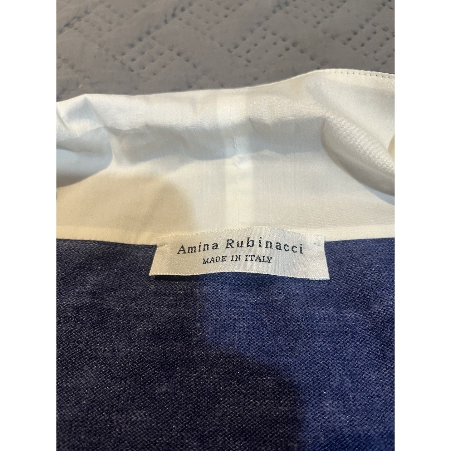 Amina Rubinacci Women's 38 navy cashmere blend long sleeve open front cardigan