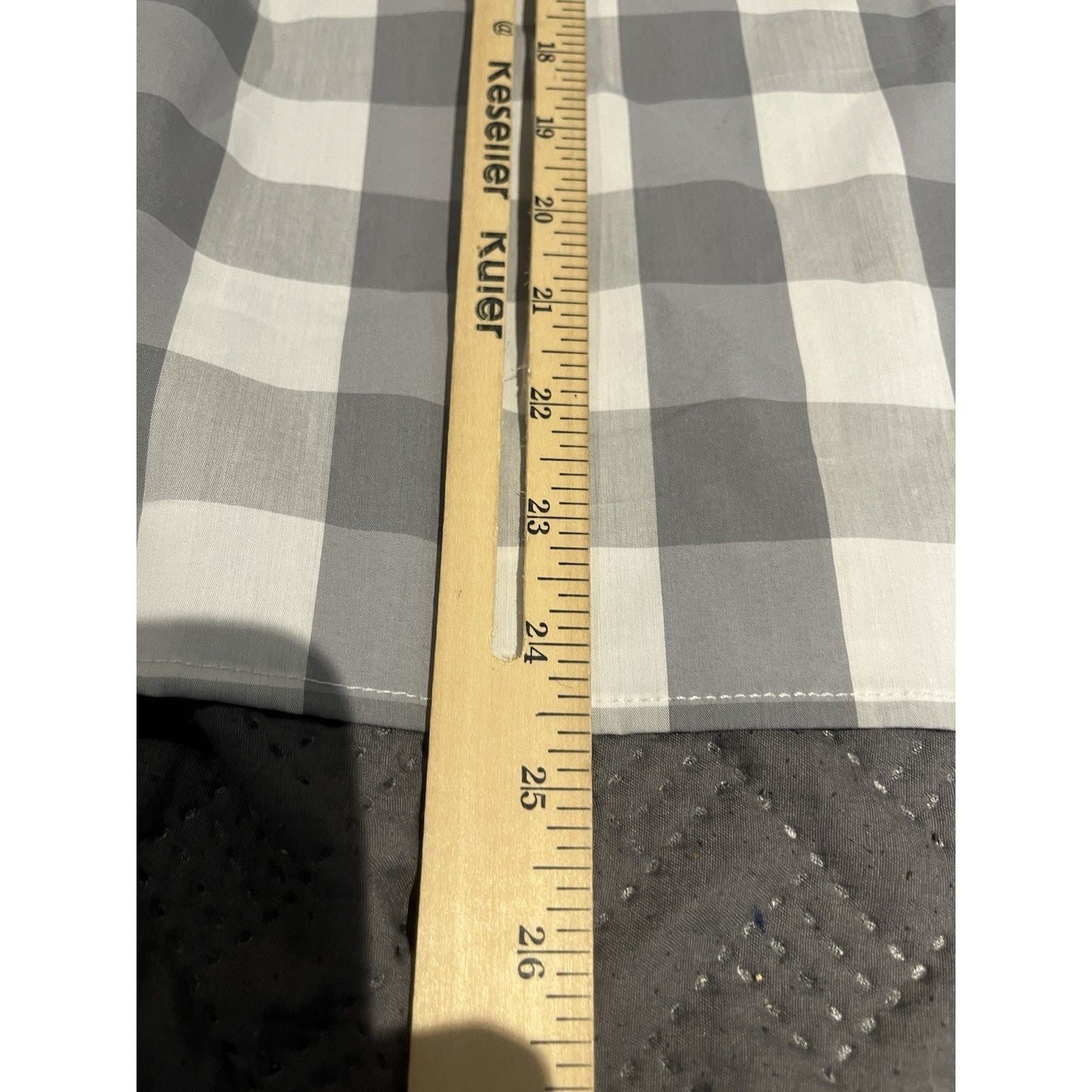 Andrew Marc Women's L Grey red floral embroidery gingham plaid top NWT