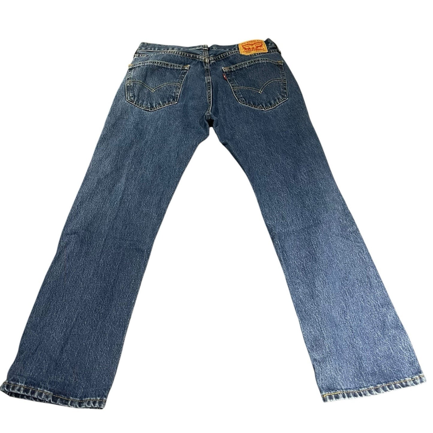 Levi's 505 Men's W 33 x L 30 straight leg zip fly blue wash denim jeans