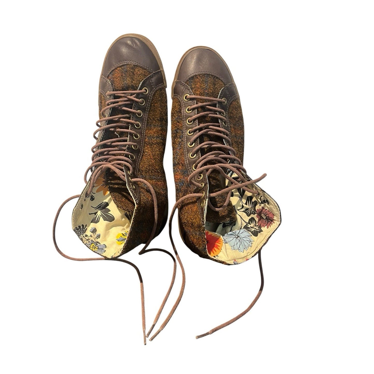 Paul Smith Women's 8K / US 10 leather harris tweed high-top sneaker